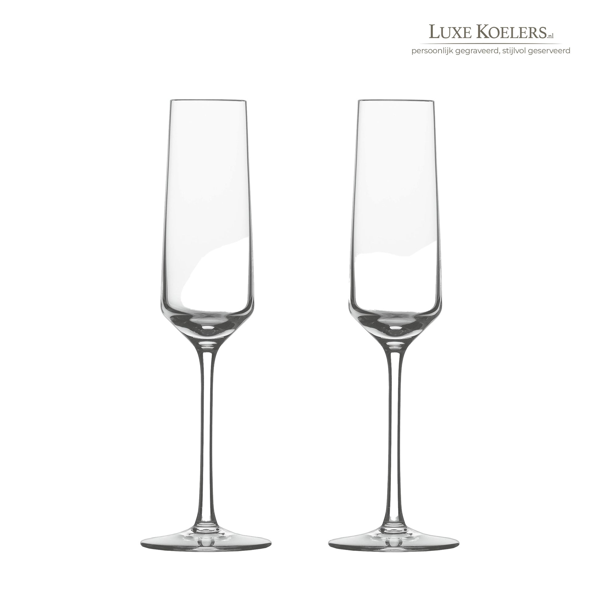 productfoto van 2 champagneglazen model pure