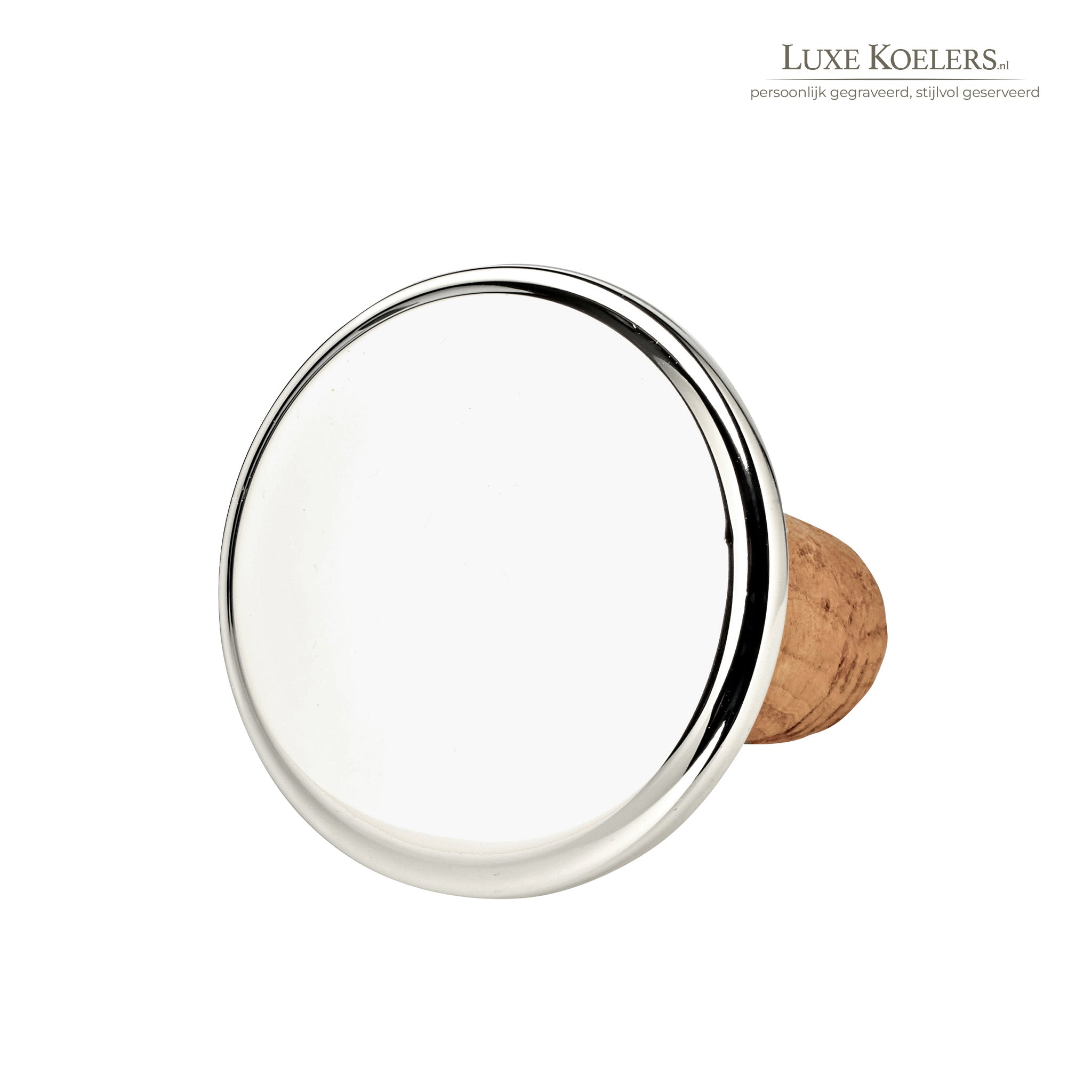 Zilveren wijnstop op witte achtergrond