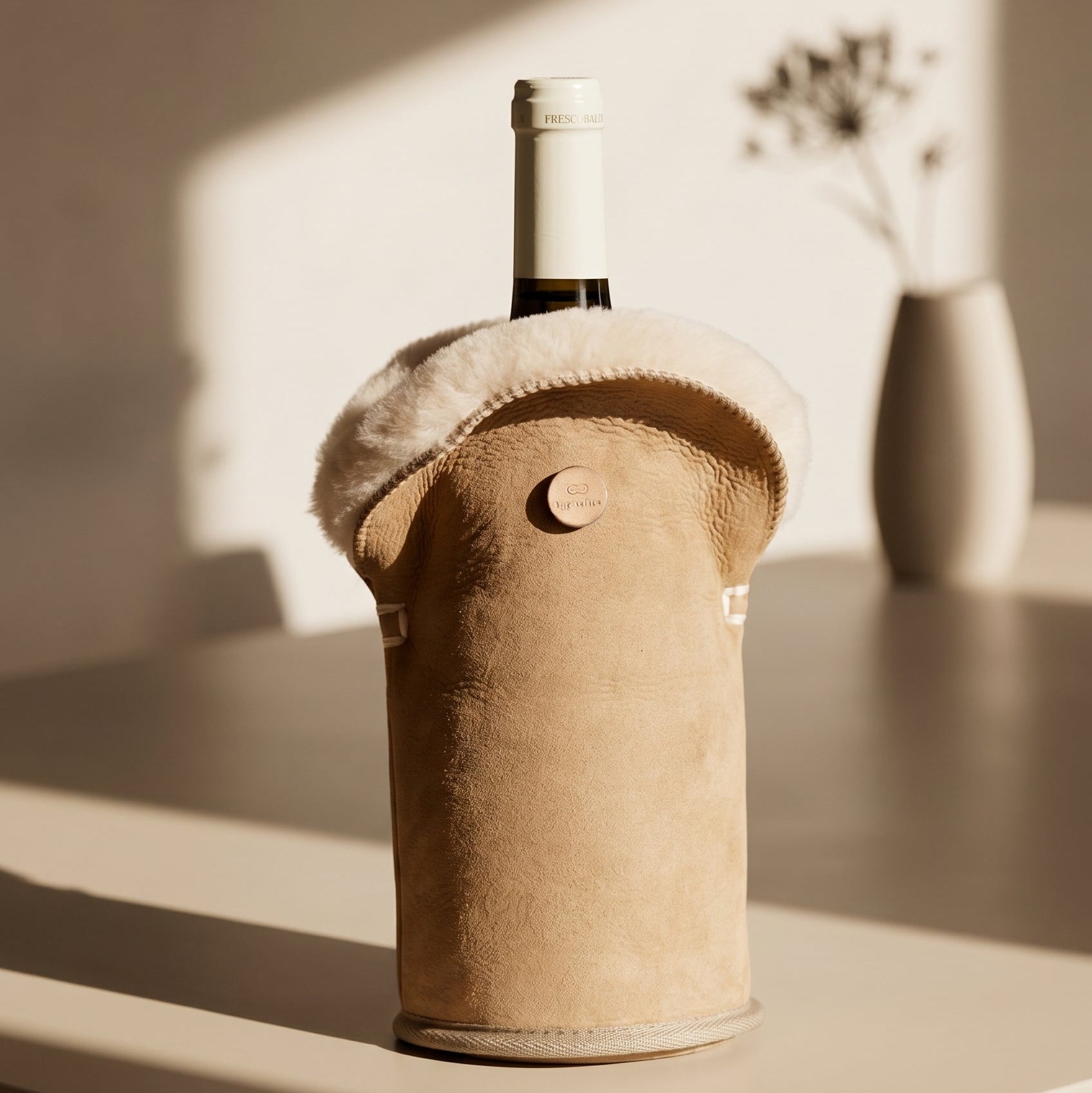 Tulip vachtkoeler Suede Camel - Kywie