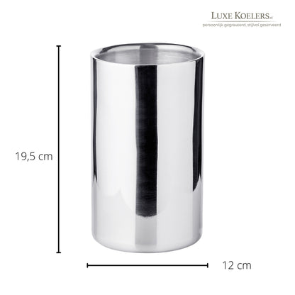 koeler met afmetingen 19,5 cm hoog en diameter van 12 cm