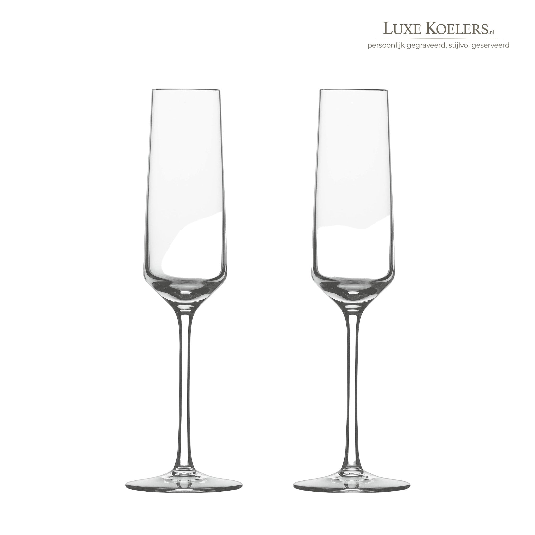 productfoto van 2 champagneglazen model pure 