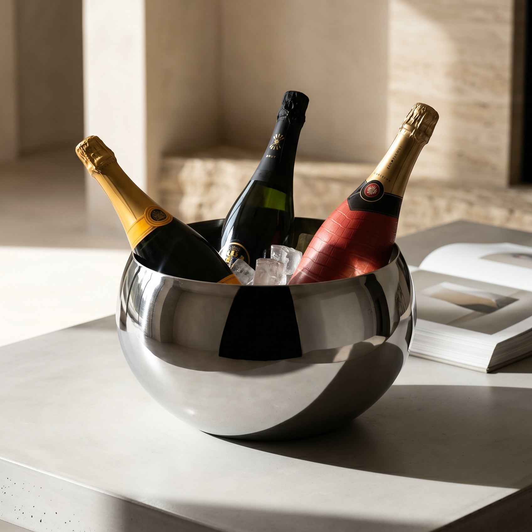 NIZZA champagnekoeler met gravure – Philippi