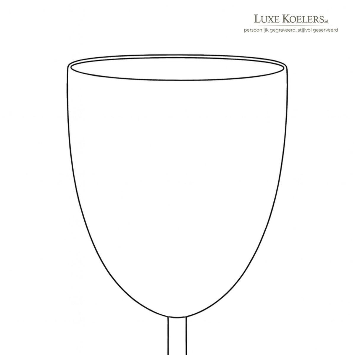 Lijntekening van een wijnglas