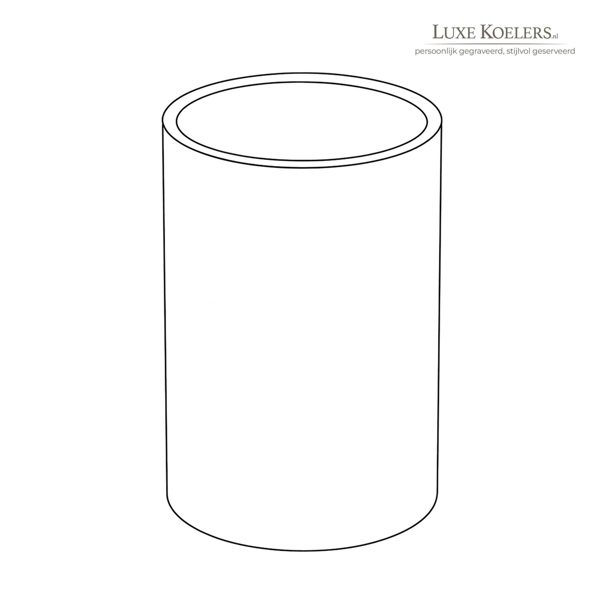 lijntekening cilinder koker op witte achtergrond
